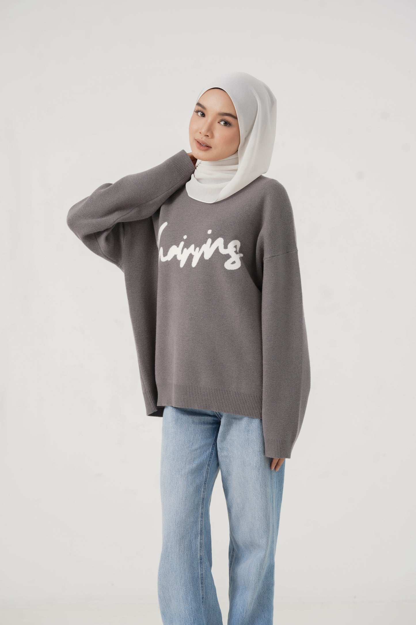 The 'Khairrins' Knit Pullover in Dark Grey