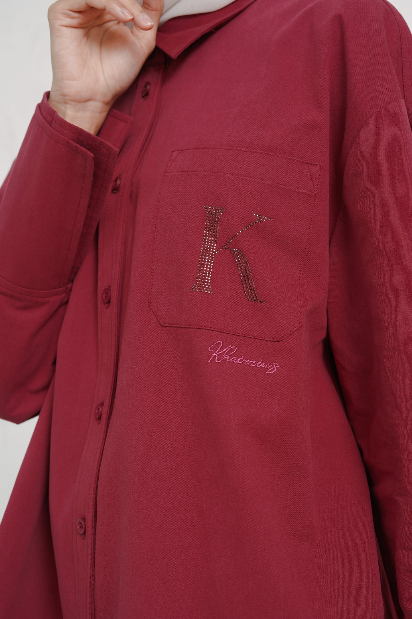 'K' Diamond Top in Maroon