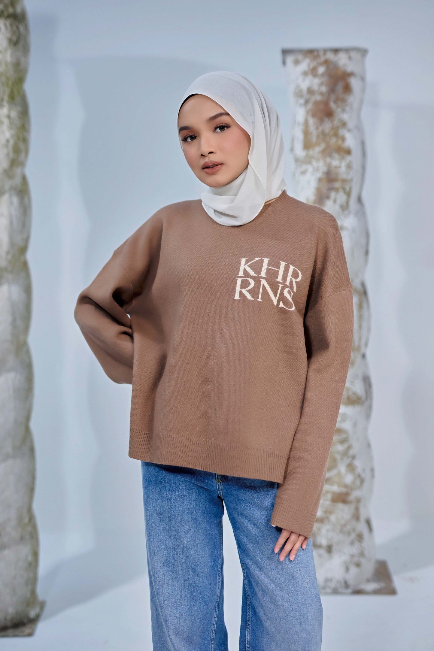The 'KHRRNS' Knit Pullover in Brown