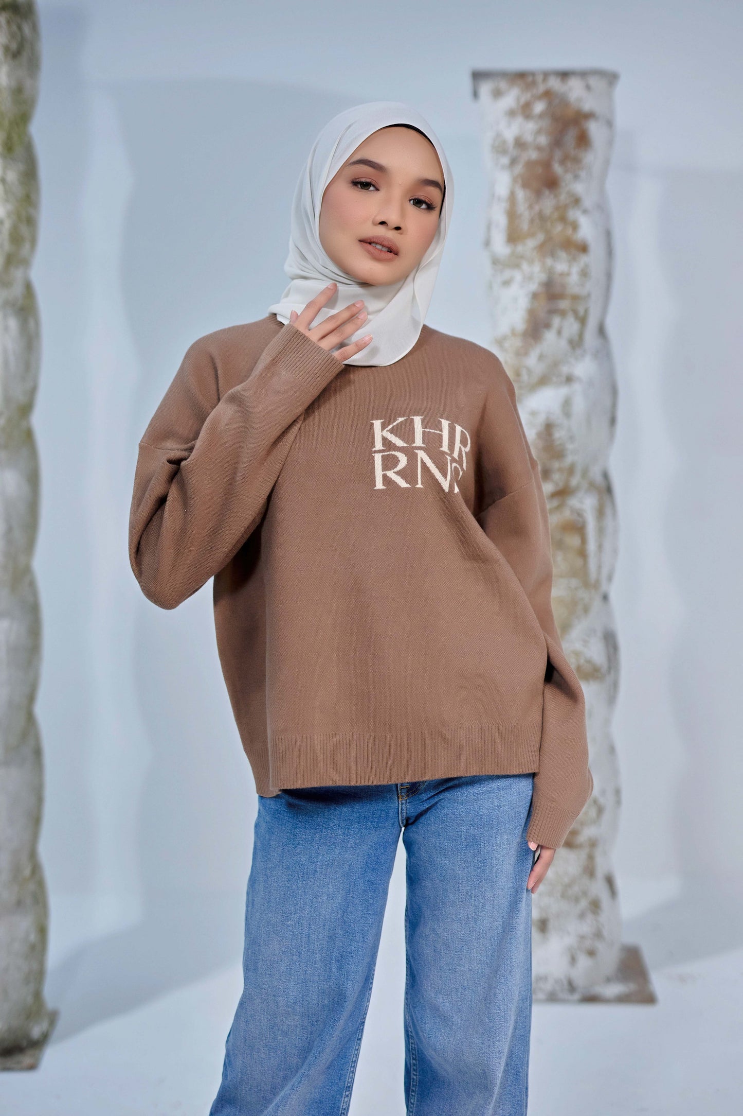 The 'KHRRNS' Knit Pullover in Brown