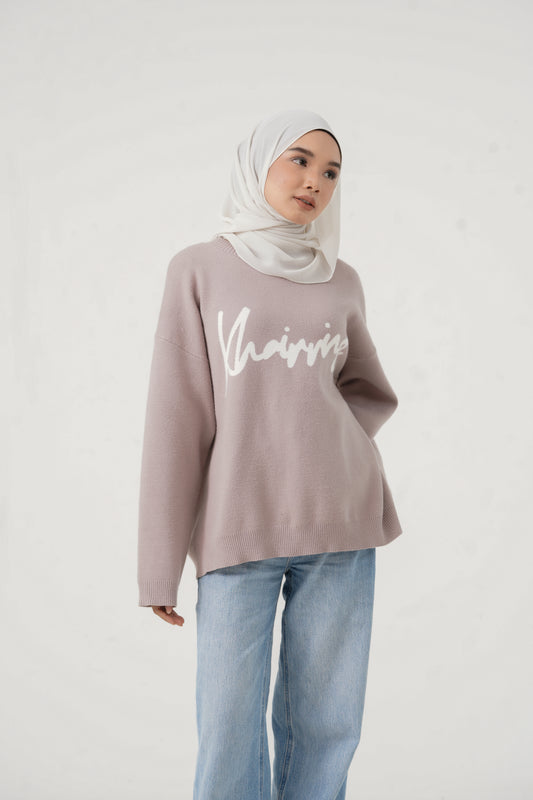 The 'Khairrins' Knit Pullover in Taupe