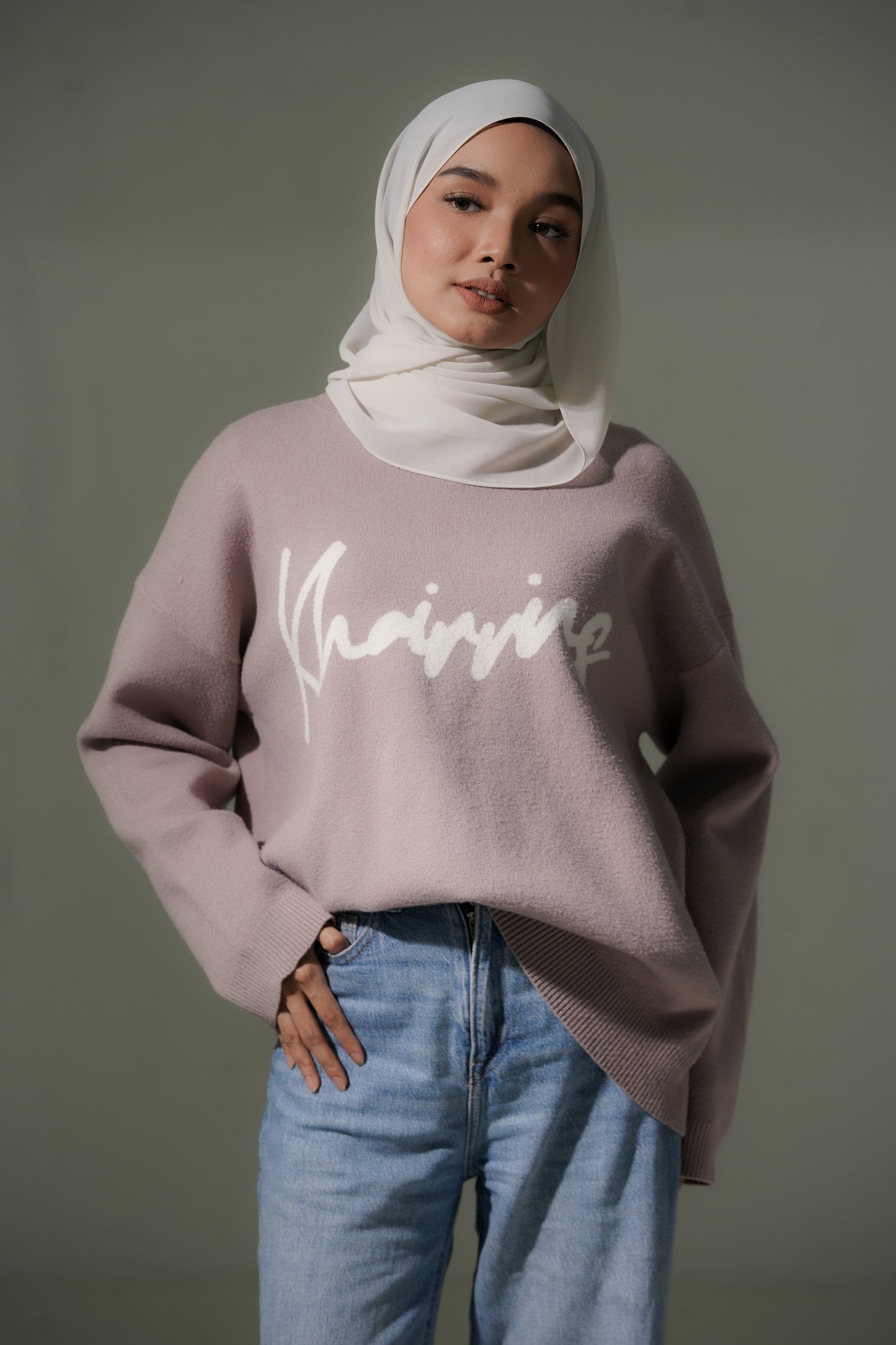 The 'Khairrins' Knit Pullover in Taupe