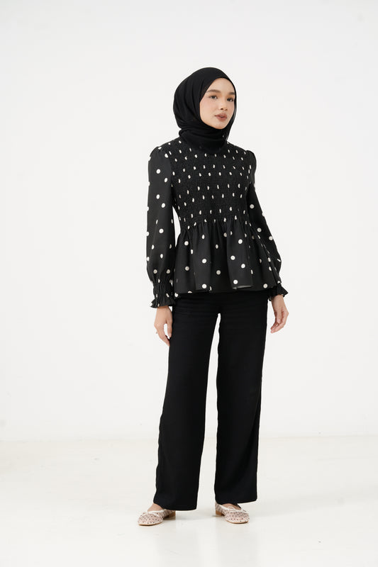 Polka Top - Black