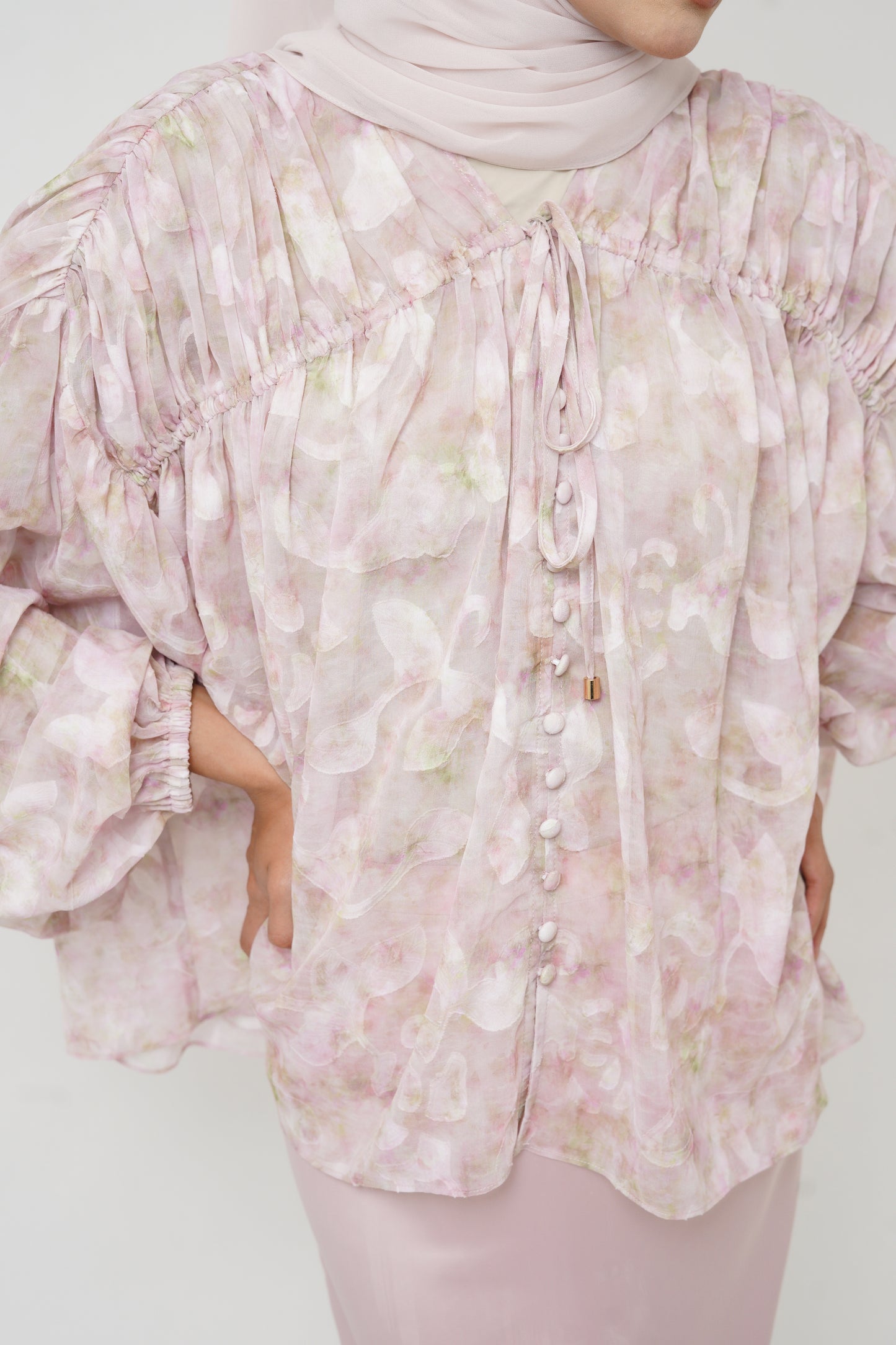 Serena Kurung - Matcha Pink