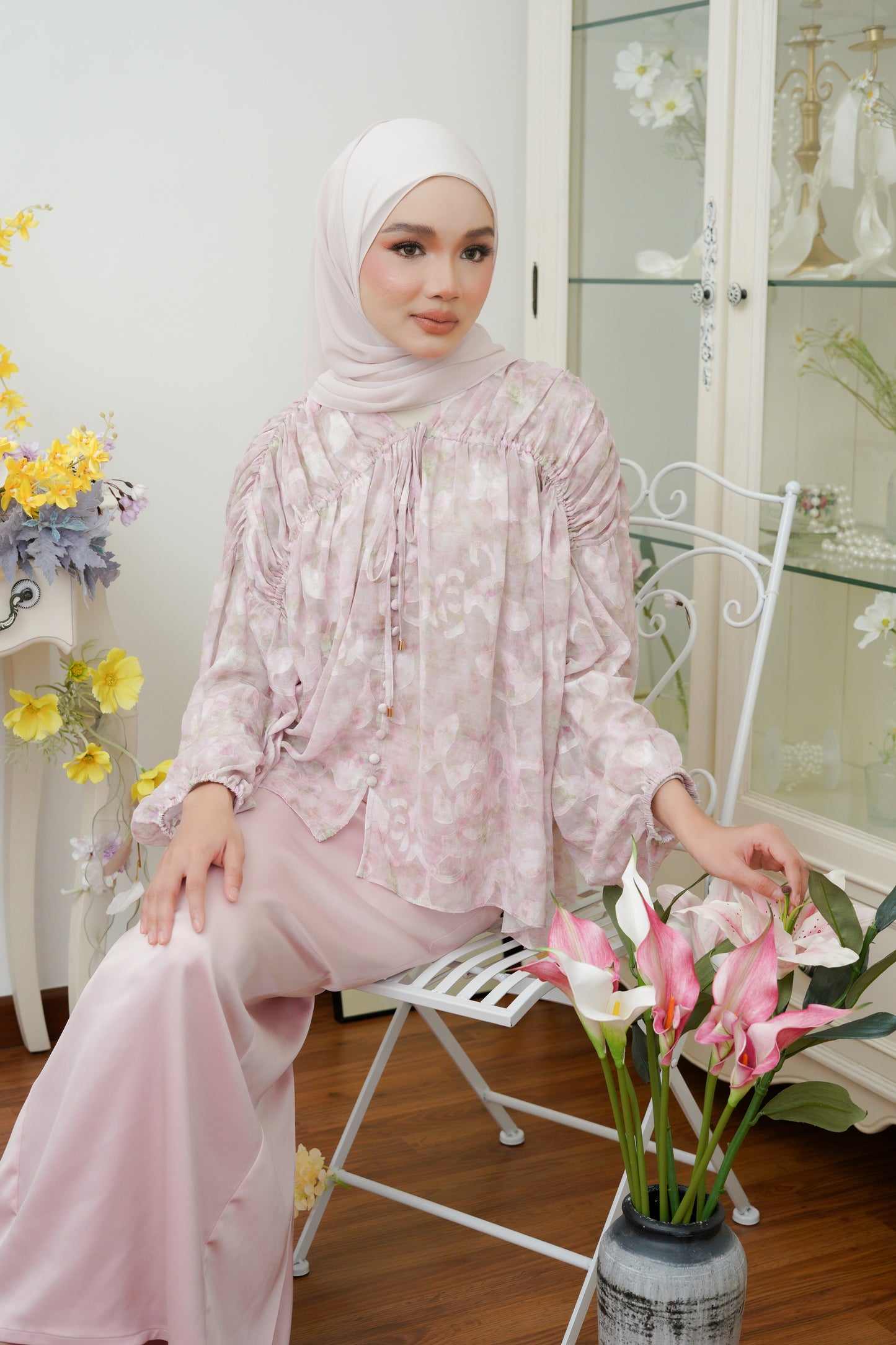 Serena Kurung - Matcha Pink