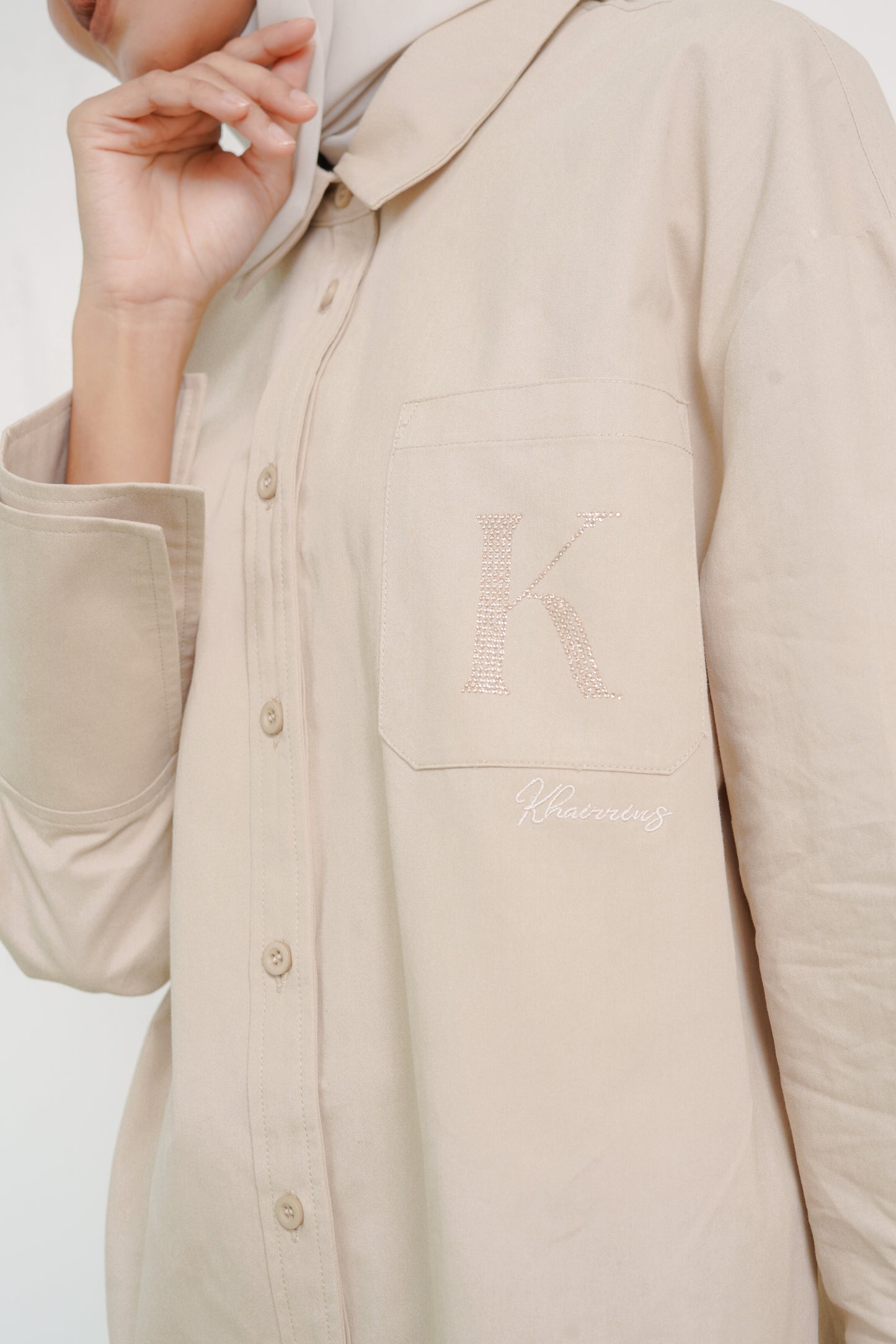 'K' Diamond Top in Cream